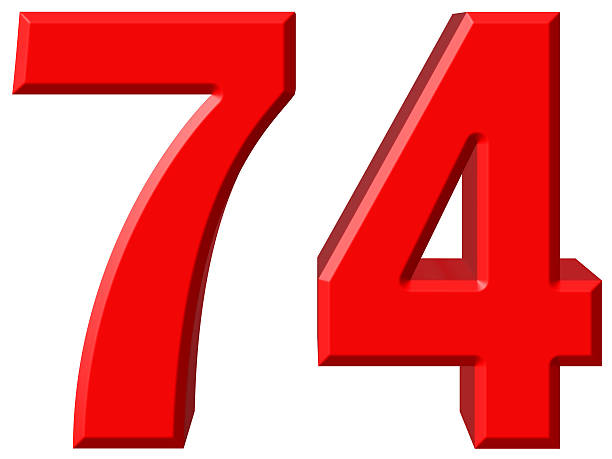 istock Numeral 74, seventy four, isolated on white background, 3d rende 639276140