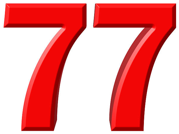 istock Numeral 77, seventy seven, isolated on white background, 3d rend 639276174