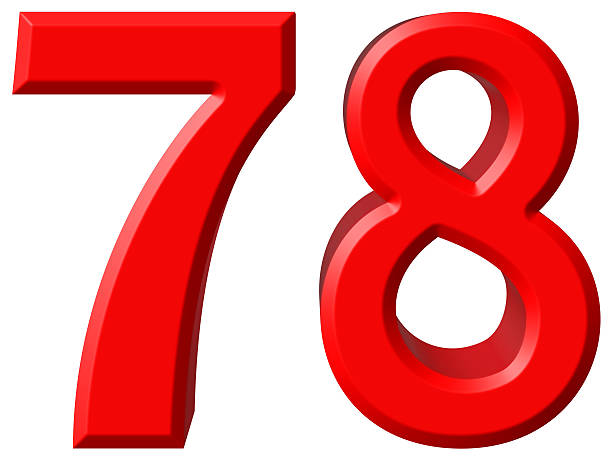 istock Numeral 78, seventy eight, isolated on white background, 3d rend 639276180