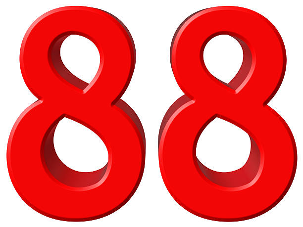 istock Numeral 88, eighty eight, isolated on white background, 3d rende 639276328