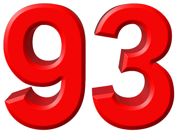 istock Numeral 93, ninety three, isolated on white background, 3d rende 639276396
