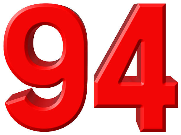 istock Numeral 94, ninety four, isolated on white background, 3d render 639276406