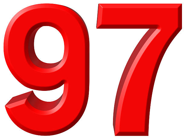 istock Numeral 97, ninety seven, isolated on white background, 3d rende 639276448