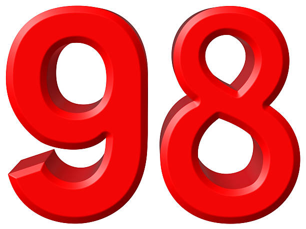 istock Numeral 98, ninety eight, isolated on white background, 3d rende 639276478