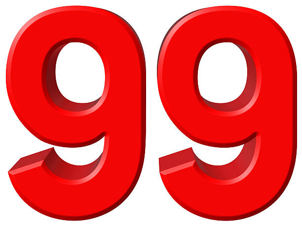 istock Numeral 99, ninety nine, isolated on white background, 3d render 639276516