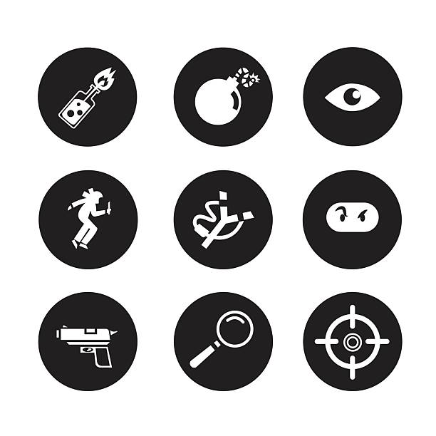 Icônes de terroristes - Illustration vectorielle