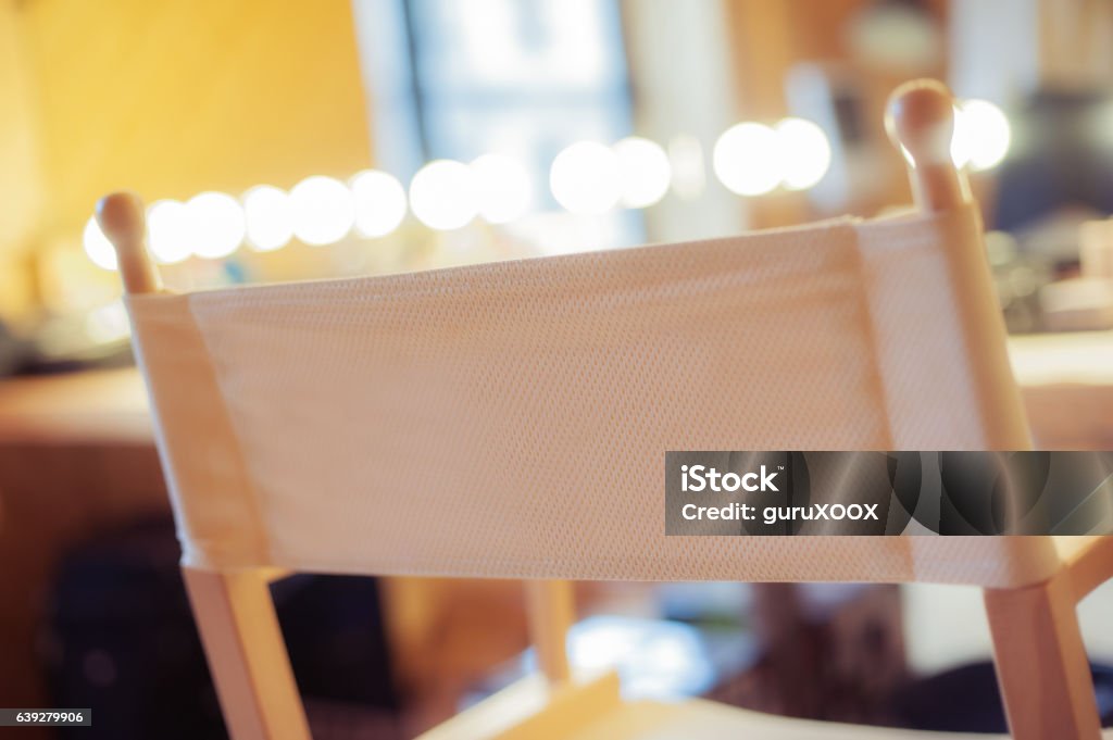 Makeup chair Close up of chair in make up studio Dressing Room Stock Photo