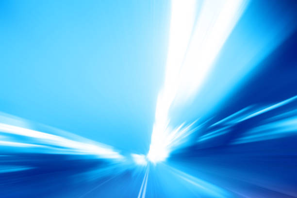 istock Abstract image of high speed on the road at night. 639280314