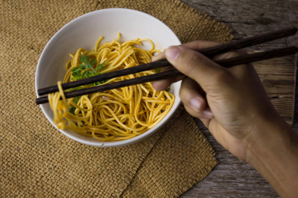 istock The spaghetti in a white plate on the table 639288628