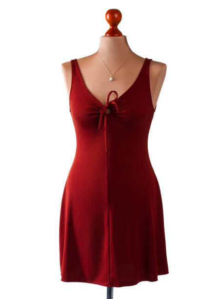istock Red keyhole dress and pendant. 639291076