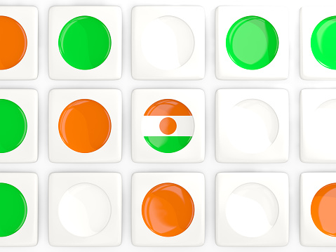 Mosaic background with flag of niger. 3D illustration