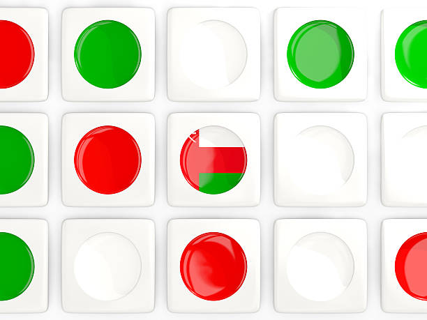 Mosaic background with flag of oman. 3D illustration