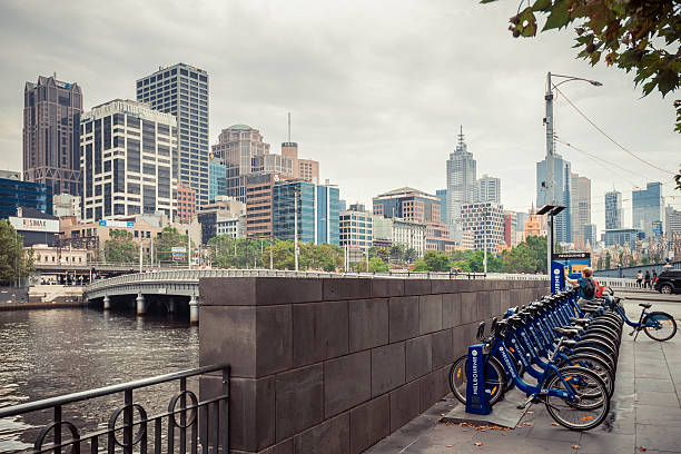 stazione di melbourne bike share - travel hire bicycle australia foto e immagini stock