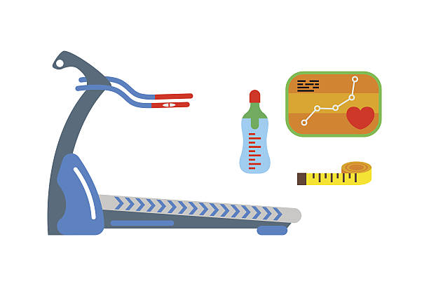 トレッドミルベクトルイラスト。 - treadmill exercise machine isolated exercising点のイラスト素材／クリップアート素材／マンガ素材／アイコン素材