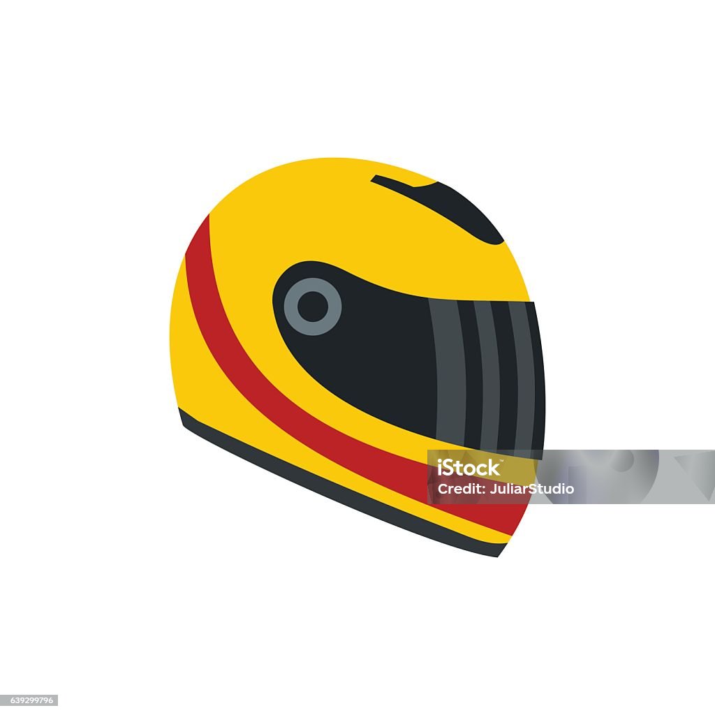 Course de plat icône casque - clipart vectoriel de Casque de moto libre de droits