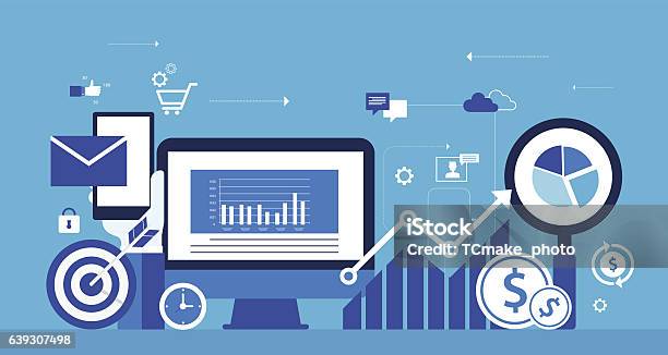 Business Digital Marketing Online Concept And Internet Marketing Stock Illustration - Download Image Now