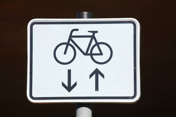 Traffic sign cycle path in both directions