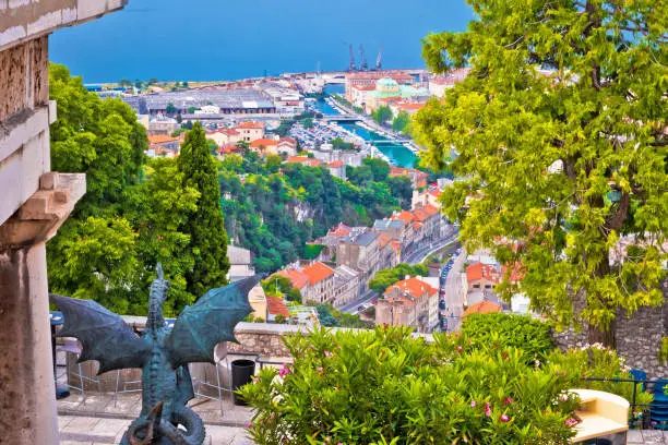 City of Rijeka view from Trsat, Kvarner bay of Croatia
