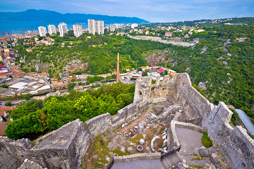 City of Rijeka view from Trsat old town ruins, Kvarner bay of Croatia