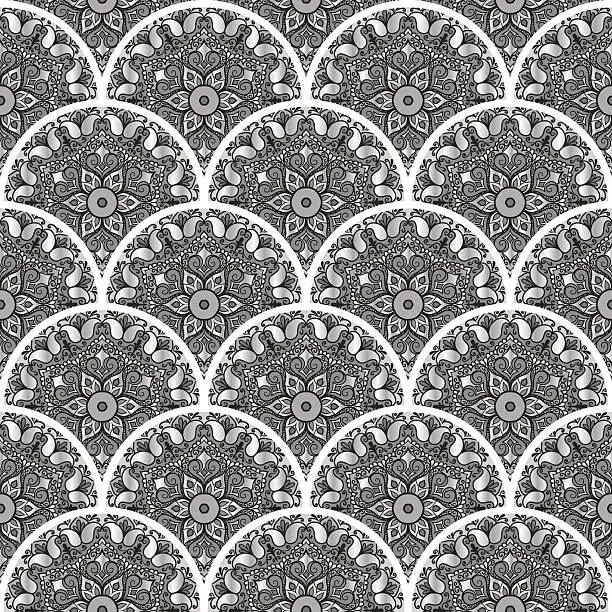 Vector illustration of oriental tile seamless pattern