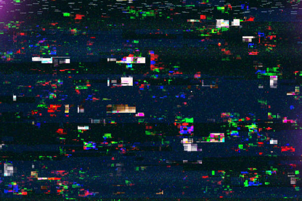 istock Digital tv damage, television broadcast glitch 639309874