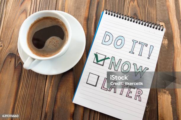 Time Management Concept Stock Photo - Download Image Now - Check Mark, Checking the Time, Coffee - Drink