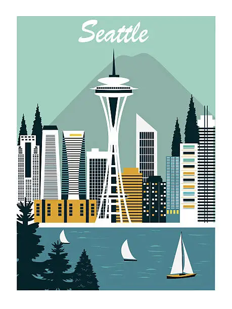 Vector illustration of Seattle city.