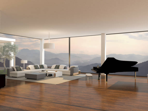istock Living room with piano 639322038