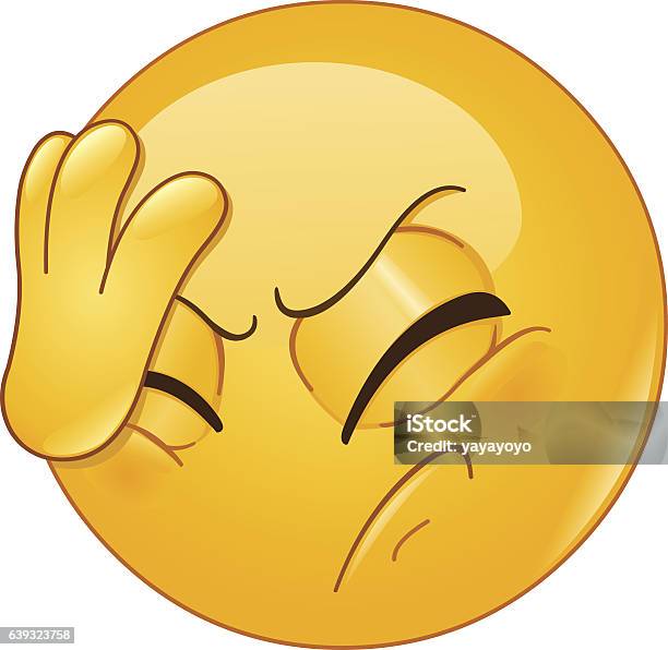 Face Palm Emoticon Stock Illustration - Download Image Now - Emoticon, Guilt, Reminder