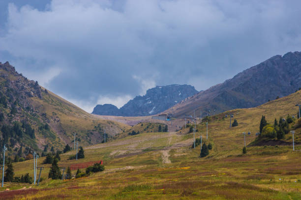 istock Shymbulak ski resort at early autumn time 639325902