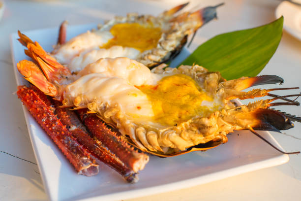 istock grilled river giant prawn with spicy seafood sauce. 639327016
