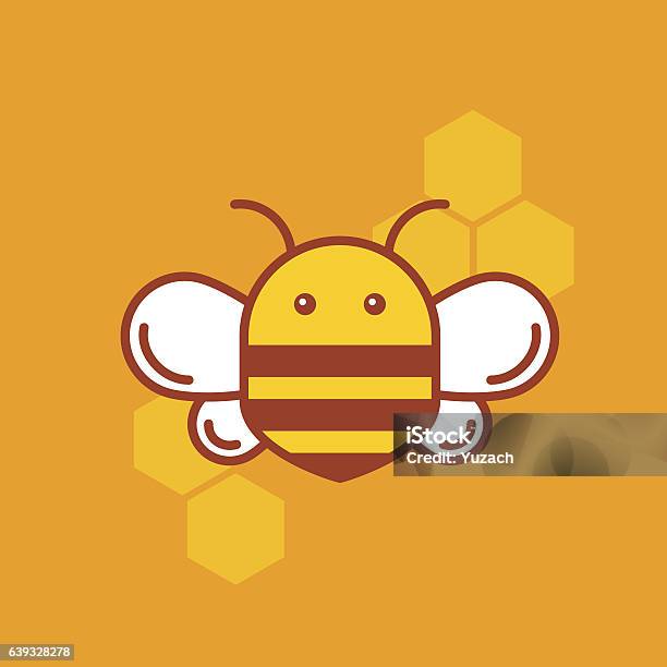 Ikona Z Cienką Podszewką Pszczoły Projekt Logopusu Bumblebee - Stockowe grafiki wektorowe i więcej obrazów Abstrakcja