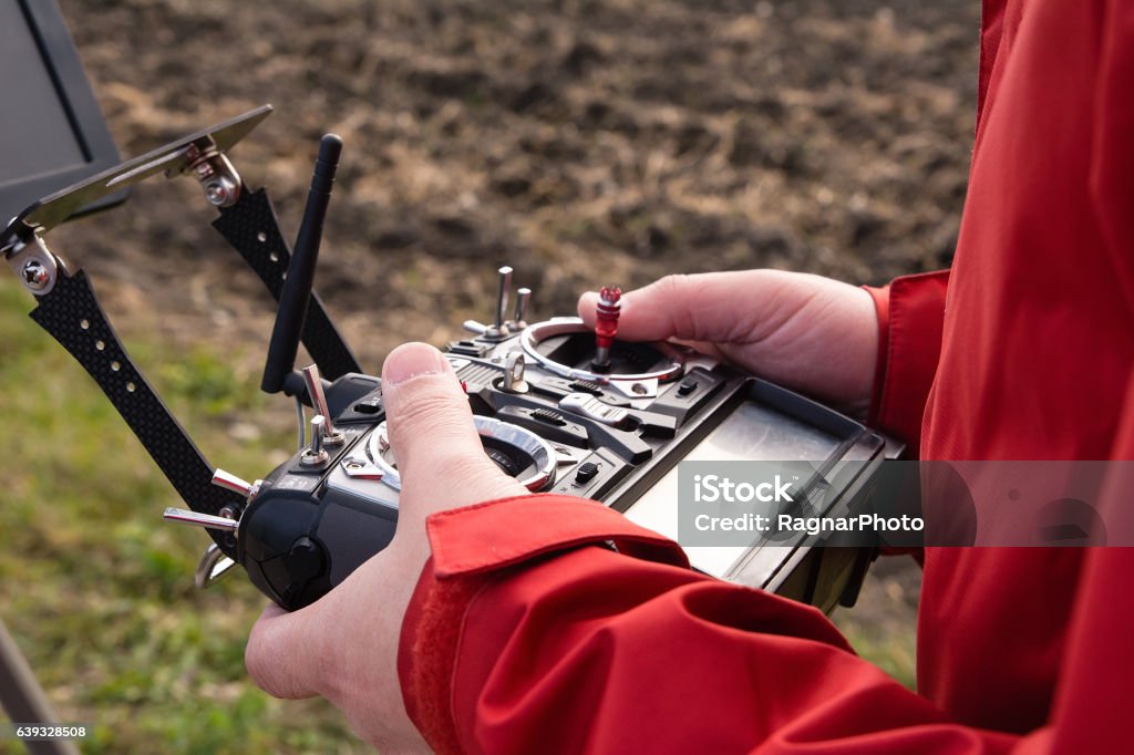 Man Remote Control Men Use Remote Control To Controls The Drone Stock Photo - Download ...