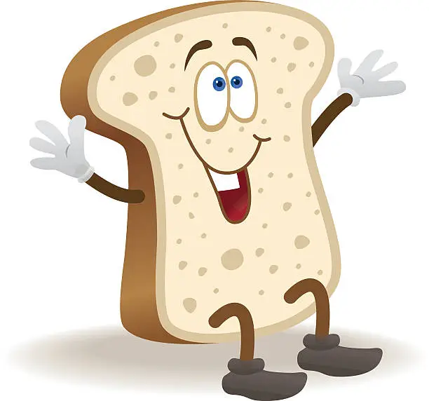 Vector illustration of Slice Of Bread Cartoon