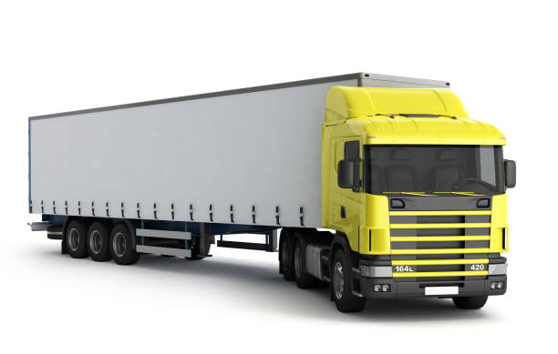 istock Big Truck Trailer on white background with soft shadows 639333538