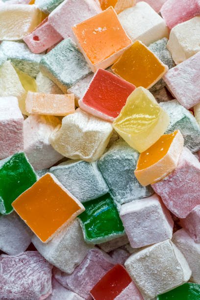 istock Turkish delight in various colors as background 639334112