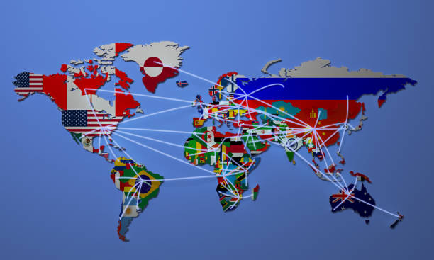 istock Online Shopping in world Map 3d illustration 639334162
