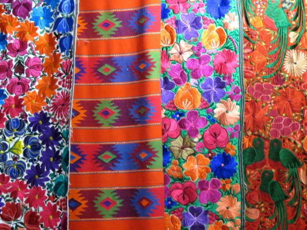 istock Colourful Mexican fabrics 639334550