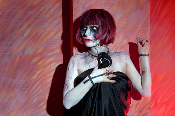 istock girl with makeup zombies posing 639336226
