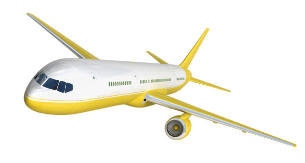 istock white and yelow airplane 3d rendering on white background 639339740