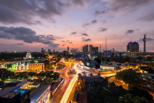 Top view of Colombo city at sunset in Sri lanka Top view of Colombo city at sunset in Sri lanka sri lanka skyline stock pictures, royalty-free photos & images