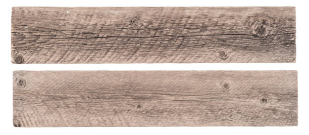 istock Old planks isolated on white. Top view. 639340040