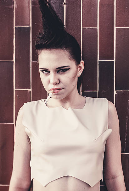 Grunge Model Smoking a Cigarette