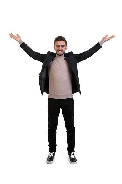 istock Young business man with arms up 639341854