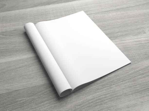 istock Open 3D illustration magazine mockup showing right page. 639346670