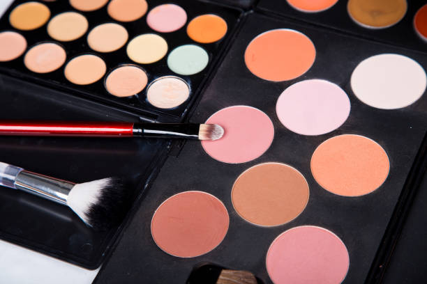 istock colorful eyeshadow palette and blush for make-up closeup 639349556