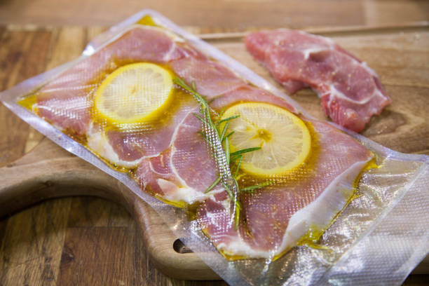 istock Sous vide steak in vacuumed package. 639351804