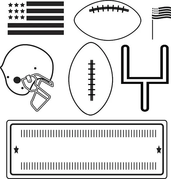 Vector illustration of Football Elements