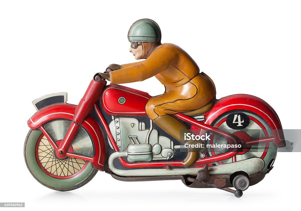 Vintage tin Spielzeug Motorrad - Lizenzfrei Motorradsport Stock-Foto