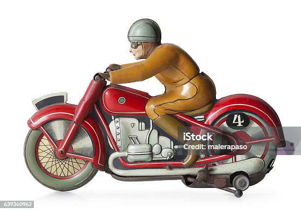 Vintage Tin Spielzeug Motorrad Stockfoto und mehr Bilder von Motorradsport - Motorradsport, Spielzeug, Metall